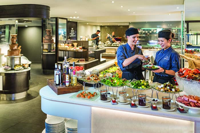 salad bar at Eight restaurant Cordis