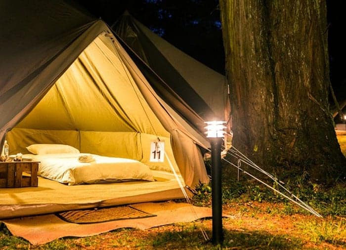 Glamping tent at Womad NZ