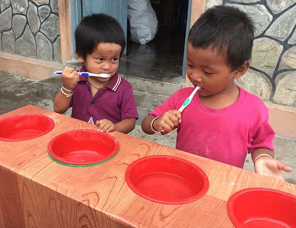Teaching kids in Nepal