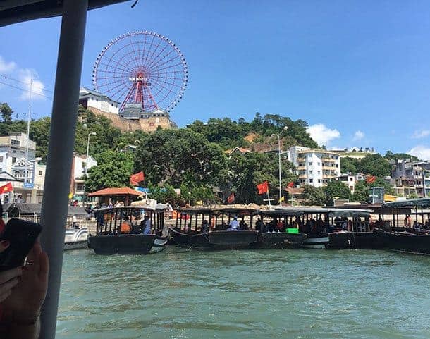 Boats leaving Halong bay