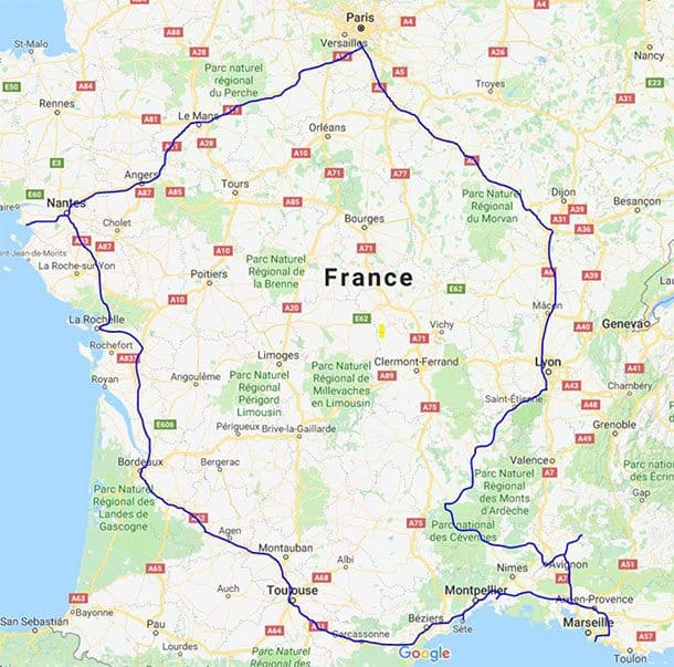 two week driving tour of france