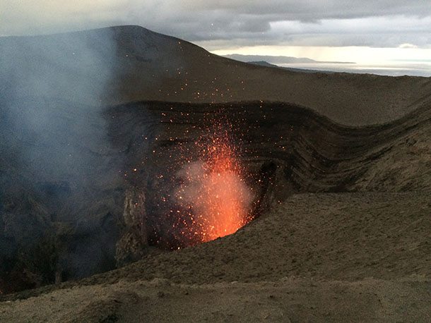 Lava spewing from mt yasur