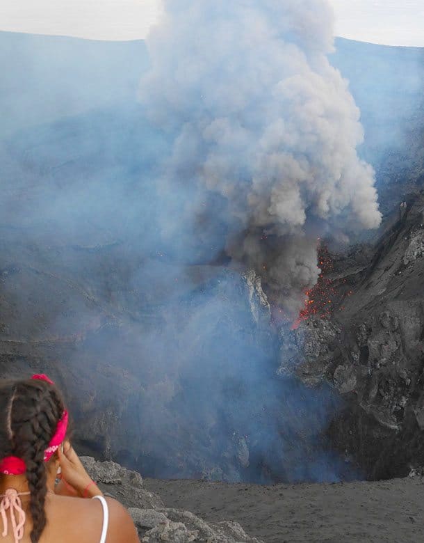 Photos from edge of volcano