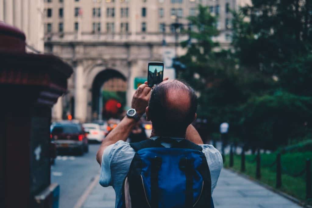 Travelling man with insurance