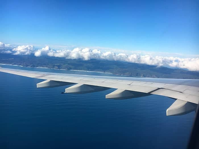 Flying along the New Zealand coast