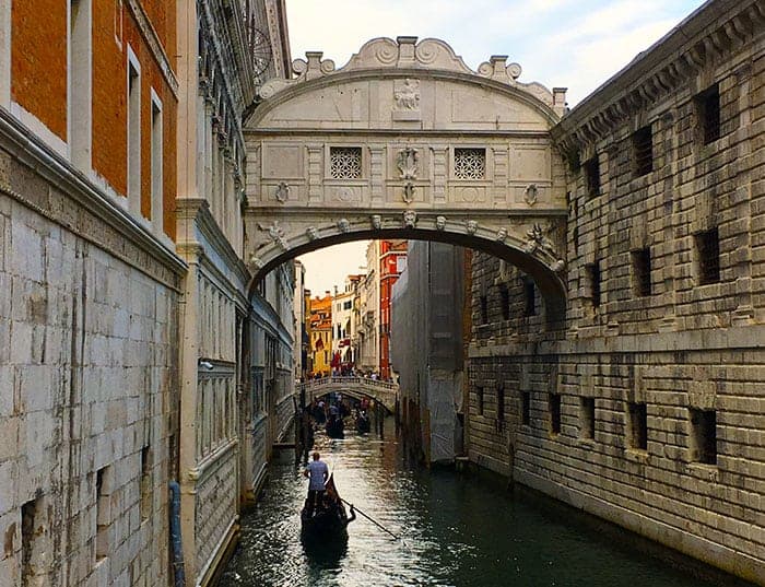 Bridge of Sighs canal in Venice
