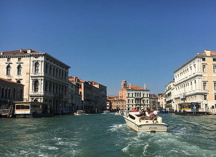 water taxi on grand canal venice