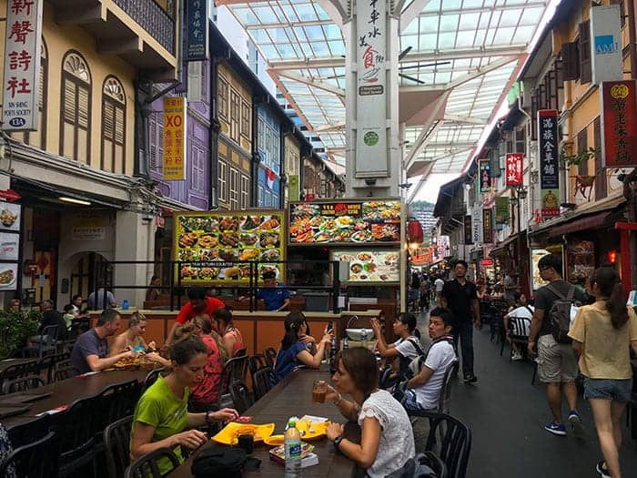 Eating at Chinatown food street singapore