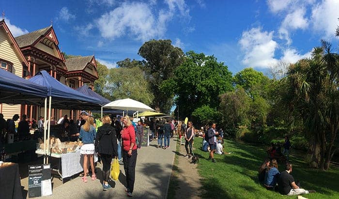 Riccarton Farmers Market riverbank