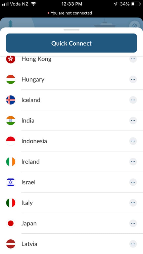 VPN countries to choose