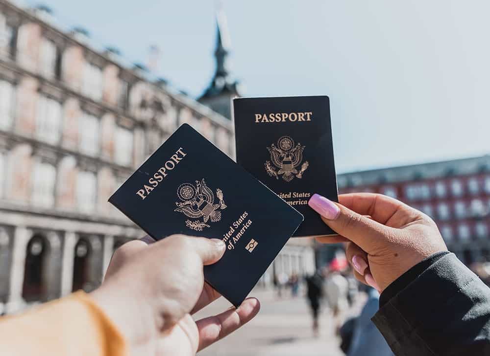 Passports on vacation