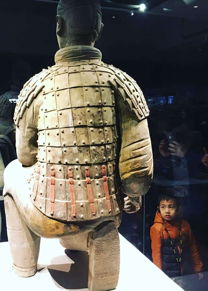 Terracotta warrior archer and child