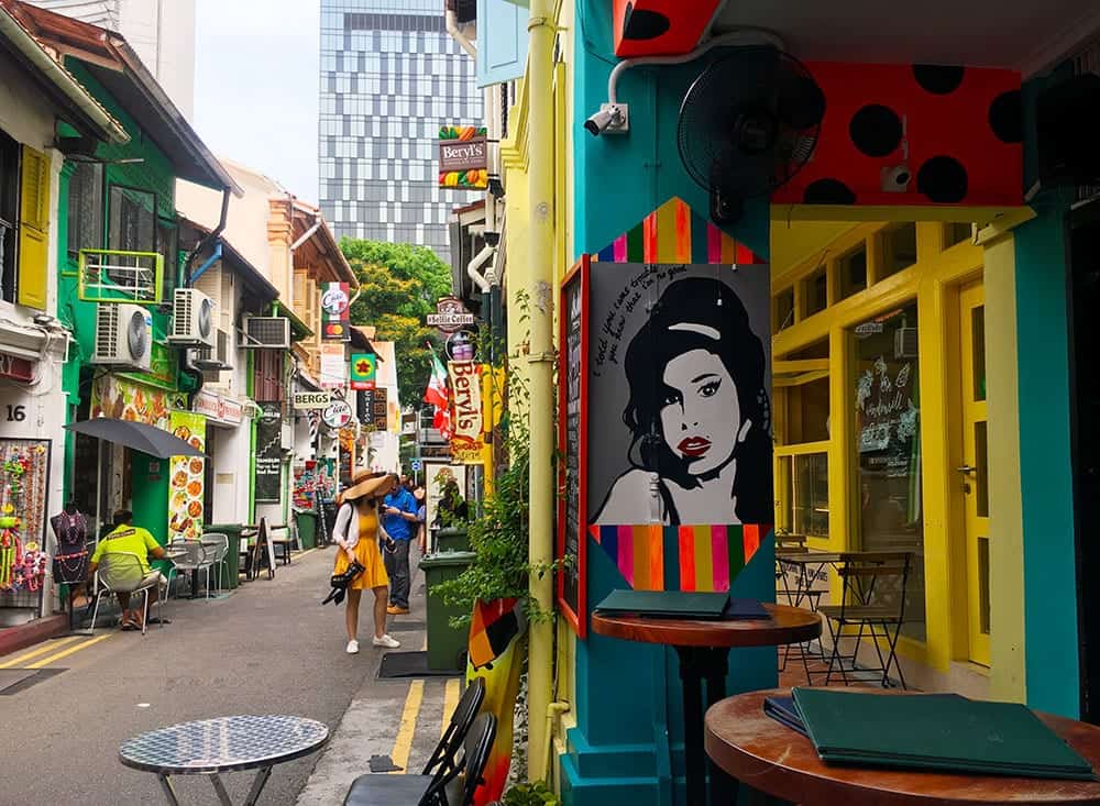 Amy Winehouse pop art at cafe