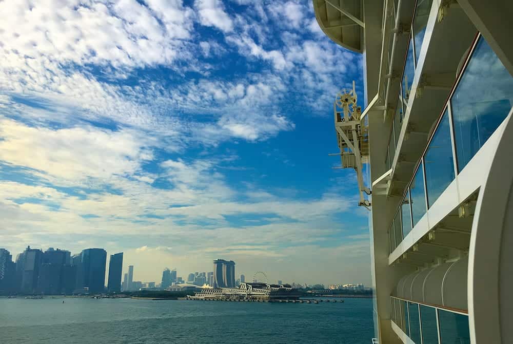 Cruise ship leaving Singapore