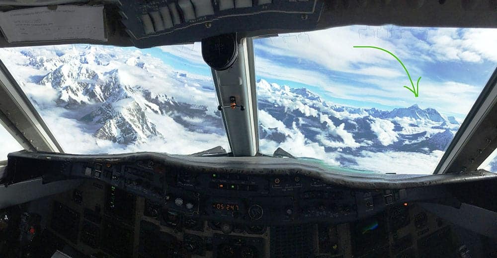 Mt Everest from the cockpit