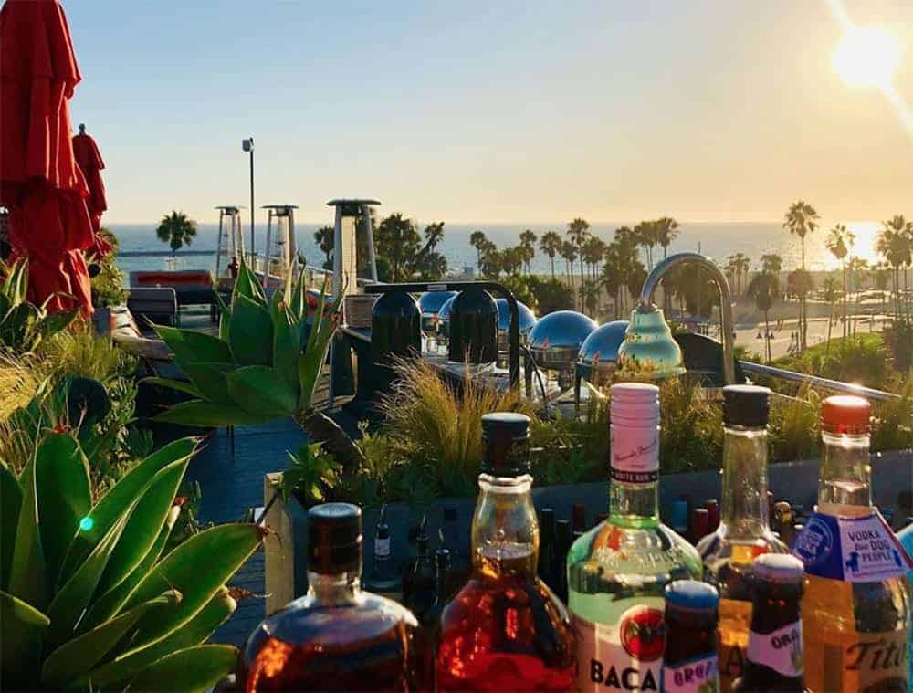 On the rooftop of Hotel Erwin, Venice Beach