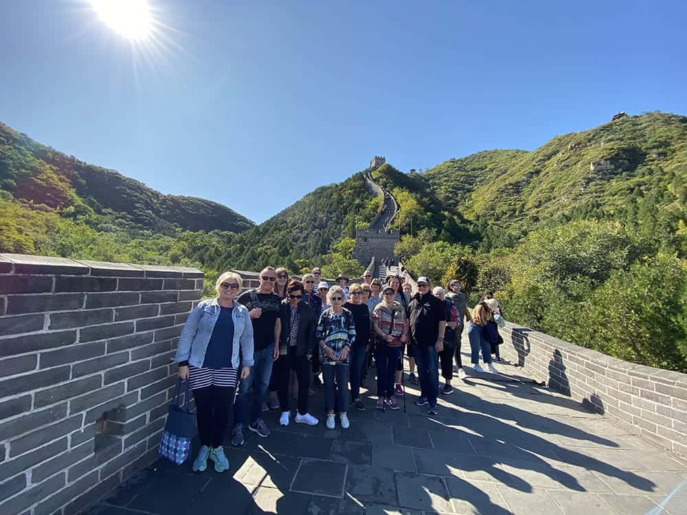 Standing on the Great Wall of China