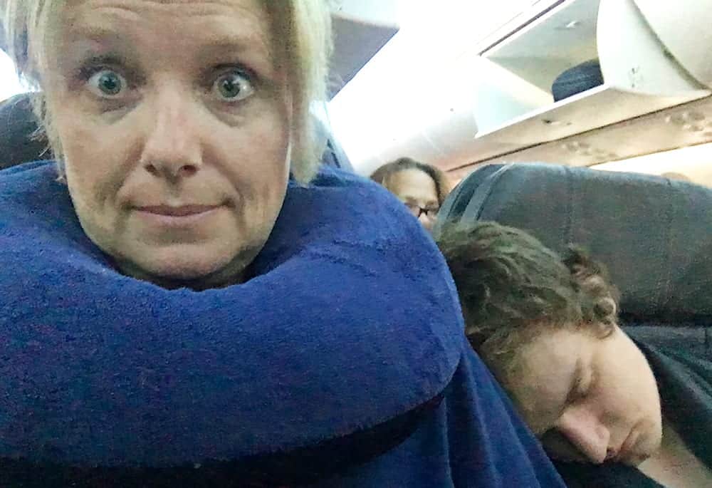 travel pillow on plane