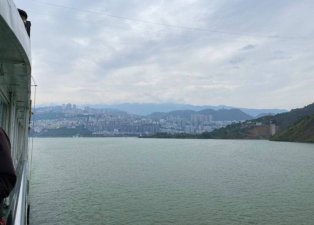 High rise buildings lining the Yangtze river