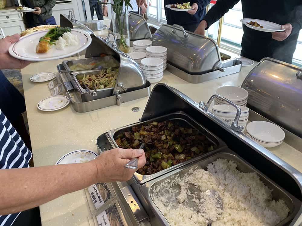 Dining on board the Yangtze river