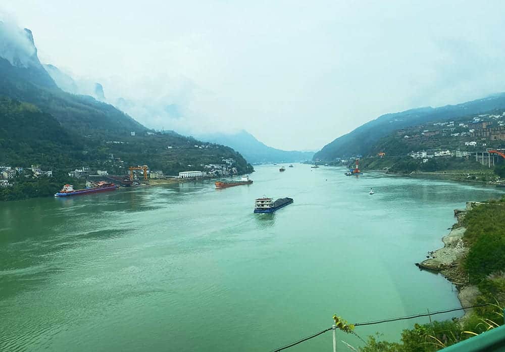 down stream from the three gorges dam