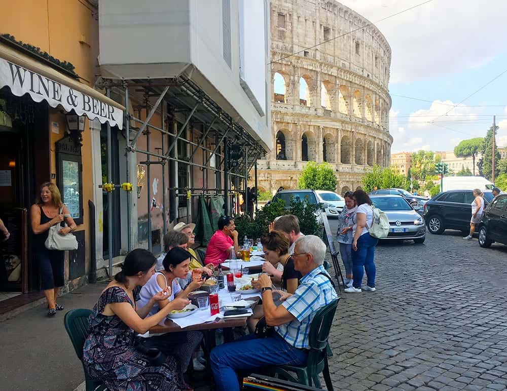 Lunch in front of Colosseum Rome