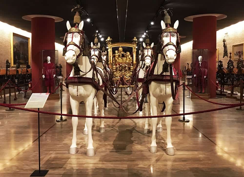 papal horses and carriage at Vatican Museums in Rome