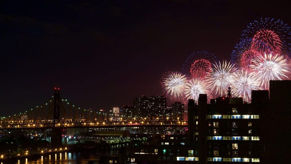 Fireworks over New York City