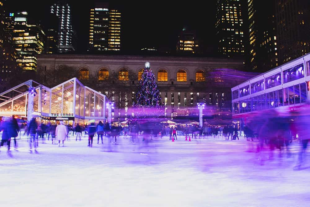 Ice skating at Bryant Park New York