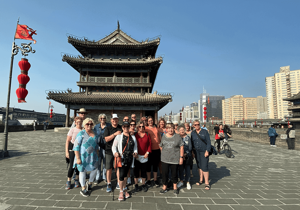 Old city wall Xi'an and new apartments