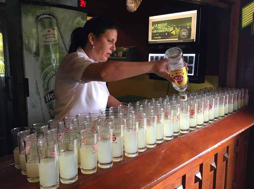 Pouring mojitos for the tourists in Cuba