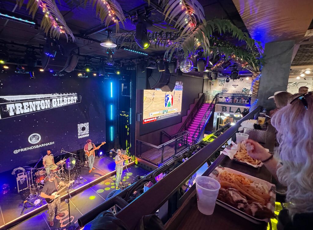 Friends in Low Places ground floor stage from the mezzanine