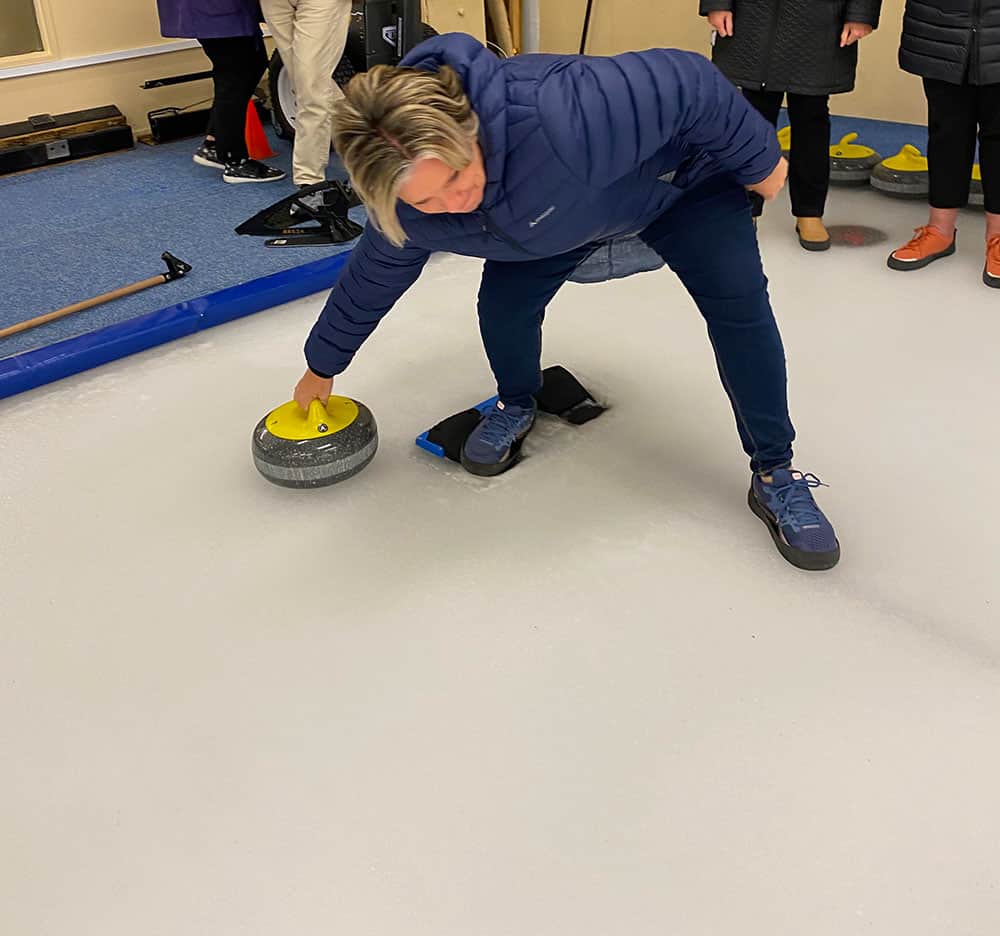 Megan trying curling