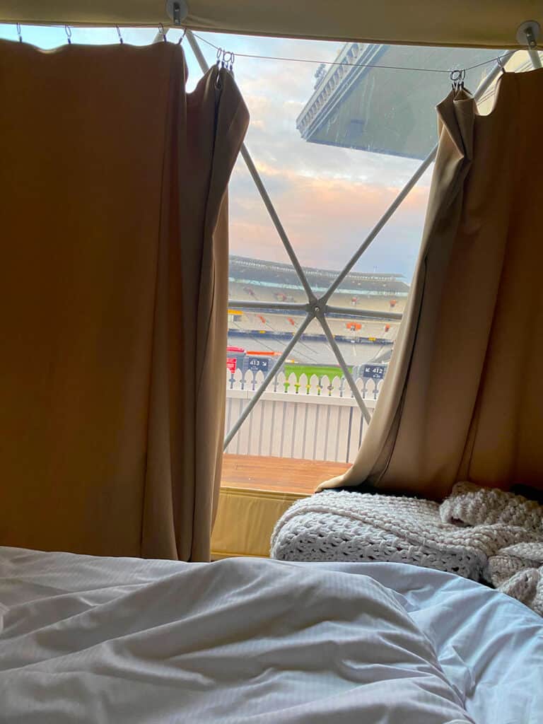 View from bed of Eden Park