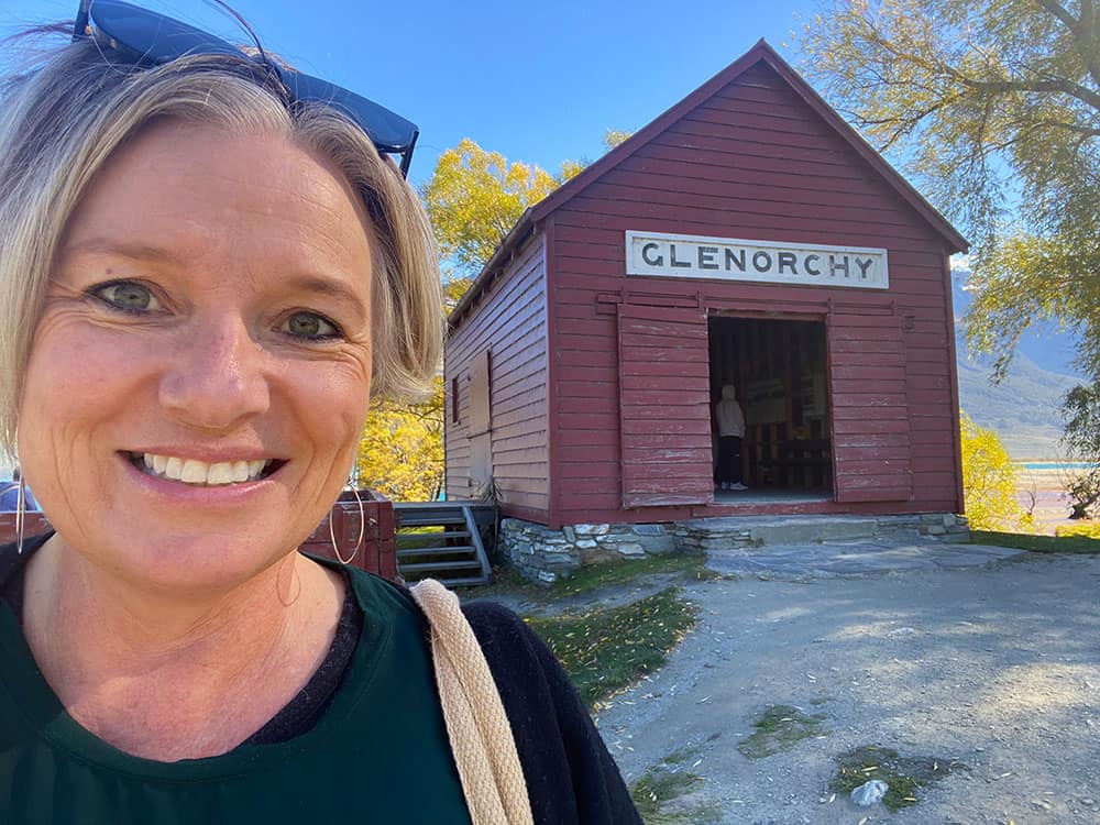 Megan at the Red Shed in Glenorchy