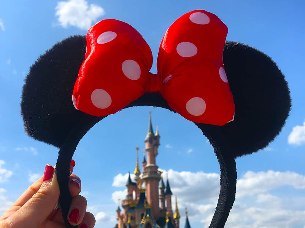 Disney castle through Minnie Mouse ears