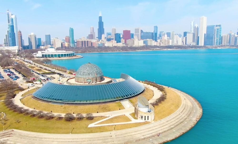 Chicago, Illinois, USA. The 12th Street Beach, a narrow strip of sand south  of the Adler Planetarium that provides some relief from the summer heat  Stock Photo - Alamy