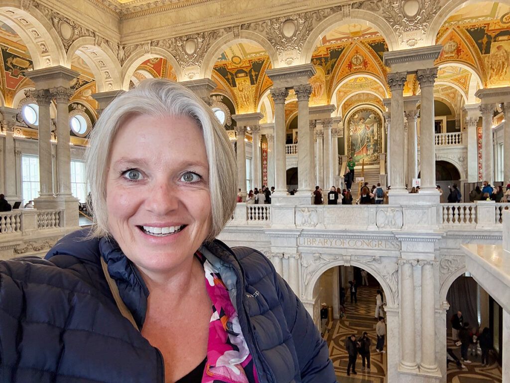 Megan in side library of congress