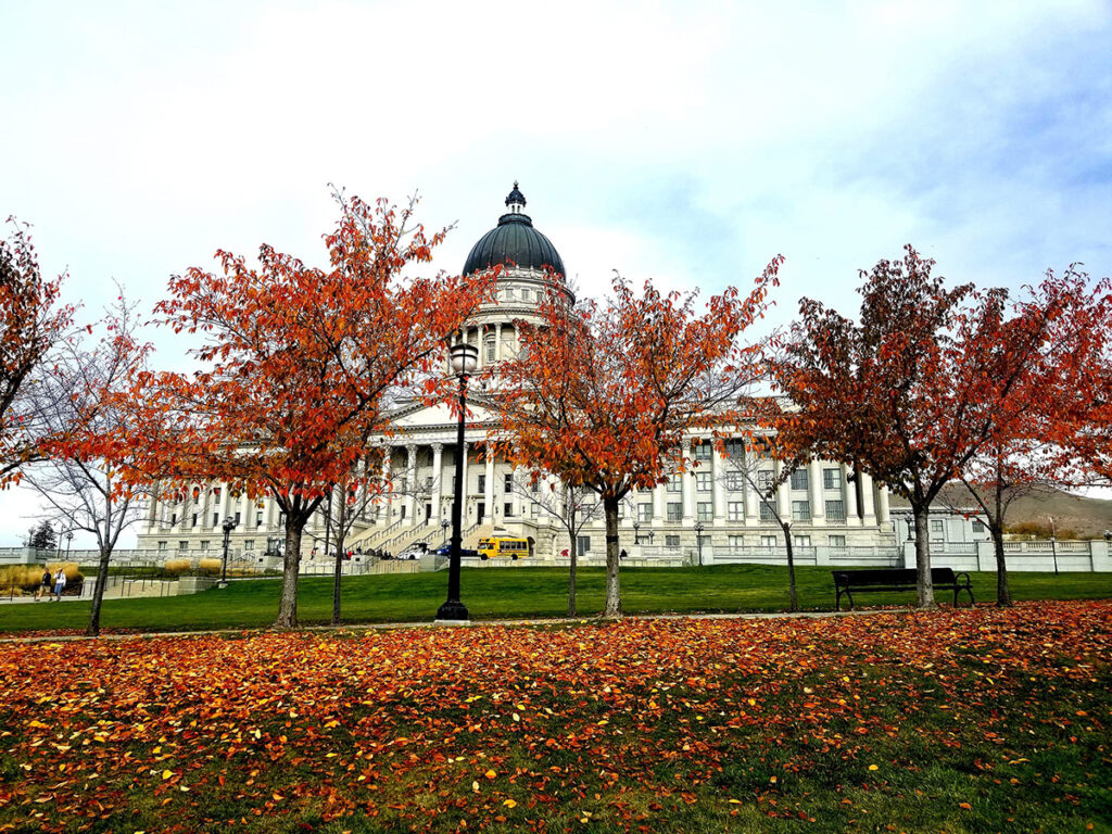 Gorgeous view of the State Capitol in Fall