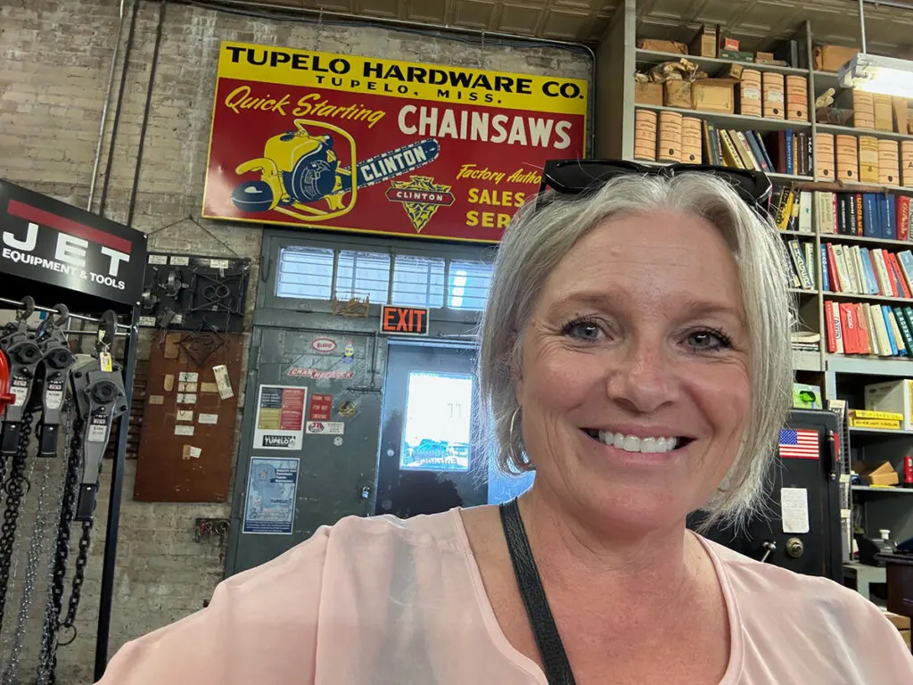 Megan inside the Tupelo Hardware Co