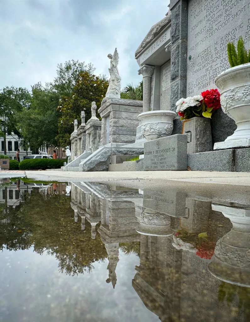 Cemetery No 3 reflection in a puddle