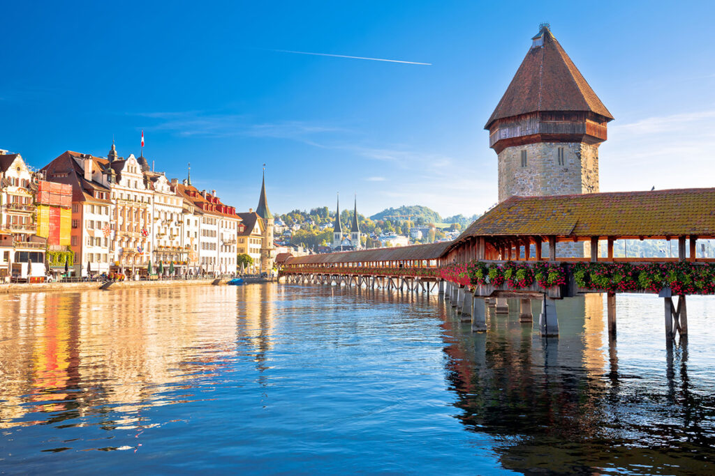 Chapel Bridge crossing Lake Lucerne