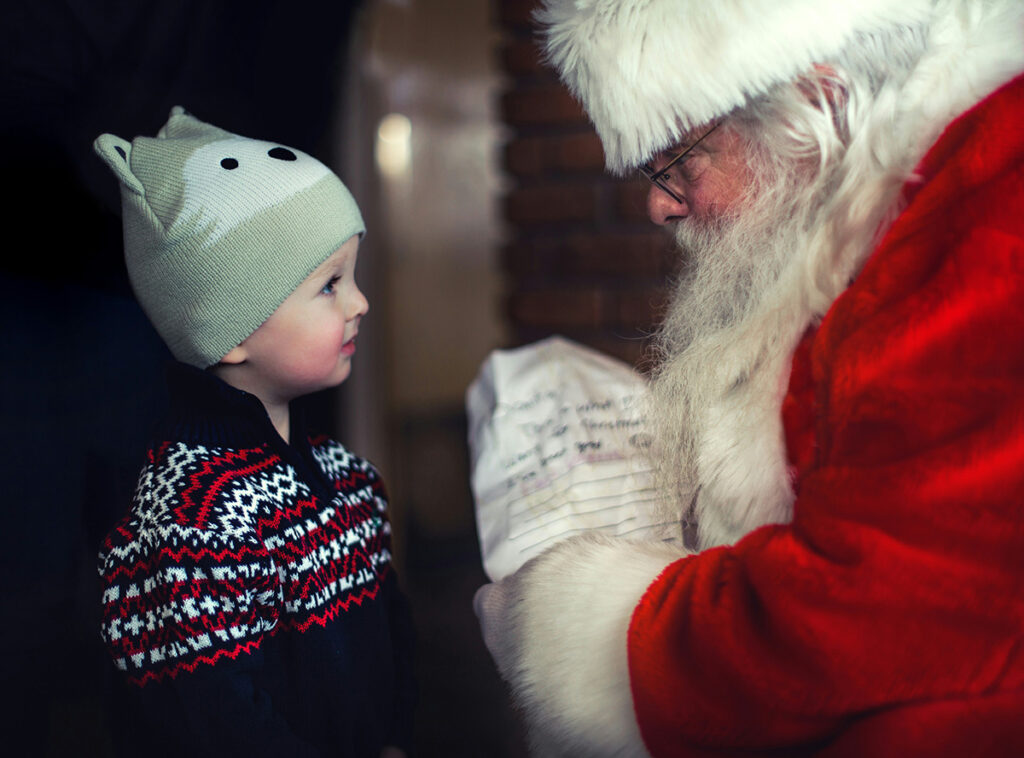 Santa and child having a chat