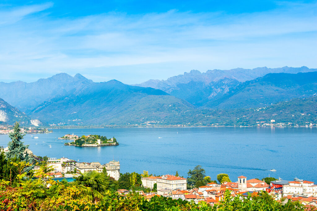 The view from Stresa over Lake Maggiore