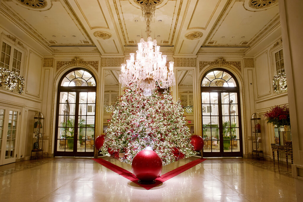 Christmas trees at the Plaza Hotel