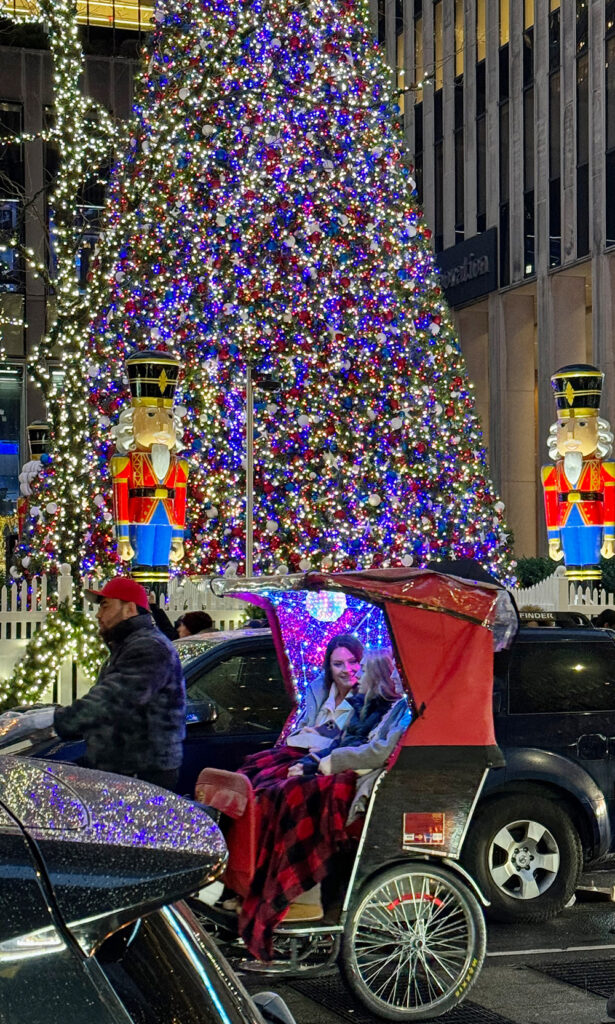 Christmas pedicab through New York City