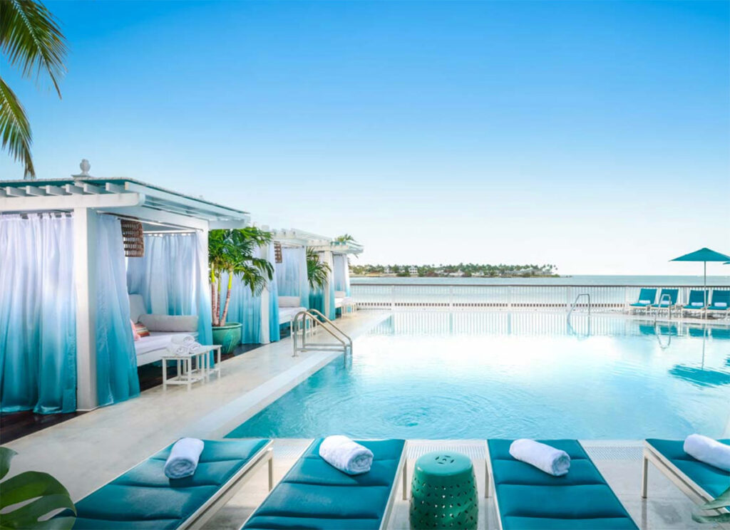 The dreamy Ocean Key Resort pool and cabanas, Key West