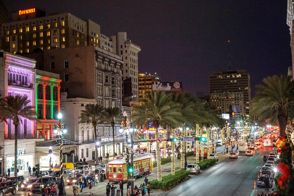 Canal Street all decorated for Christmas