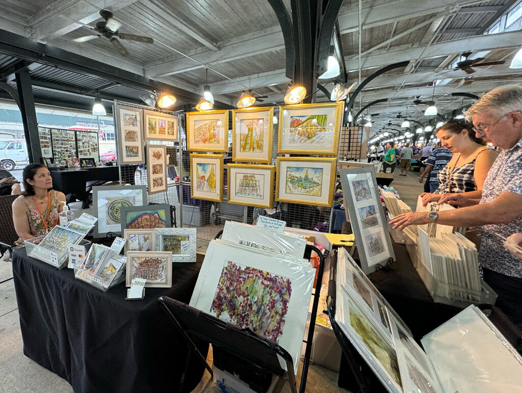 Art stall at French Market New Orleans