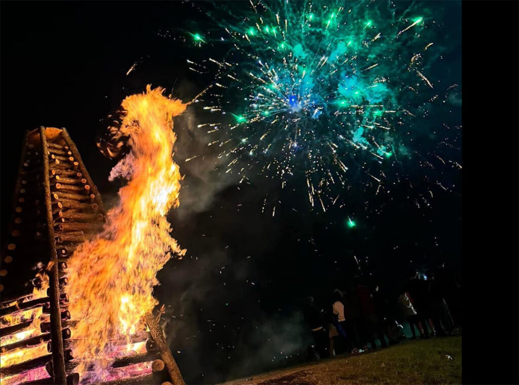 Christmas Bonfires on the levees